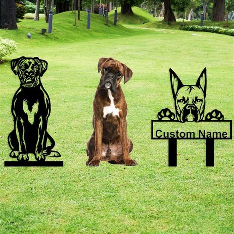 metal outdoor boxer dog sillouettes|Metal Boxer Dog Statue .